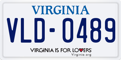 VA license plate VLD0489