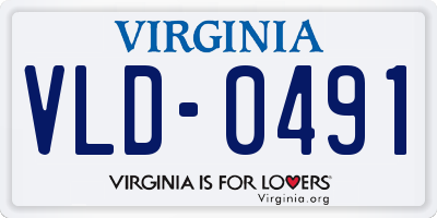 VA license plate VLD0491
