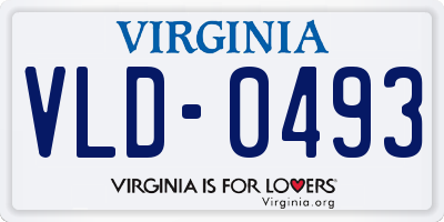 VA license plate VLD0493