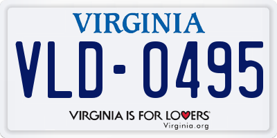 VA license plate VLD0495