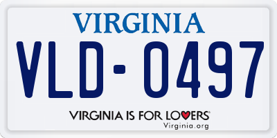 VA license plate VLD0497
