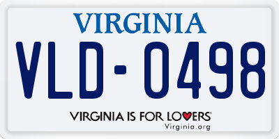 VA license plate VLD0498