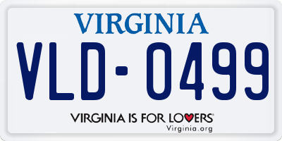 VA license plate VLD0499
