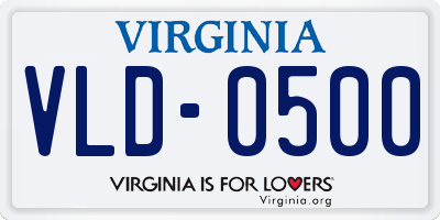 VA license plate VLD0500