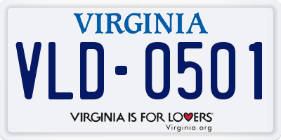 VA license plate VLD0501