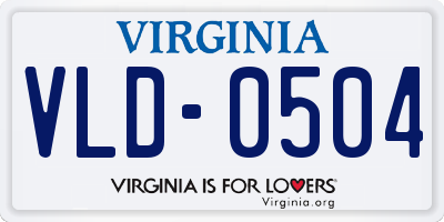 VA license plate VLD0504