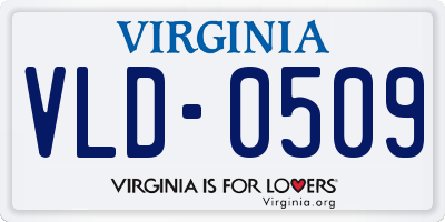 VA license plate VLD0509