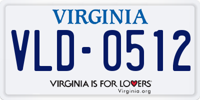 VA license plate VLD0512