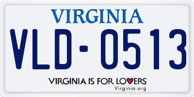 VA license plate VLD0513