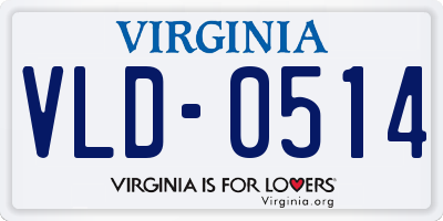 VA license plate VLD0514
