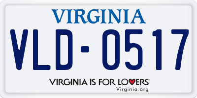VA license plate VLD0517