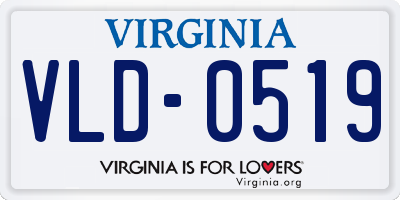 VA license plate VLD0519