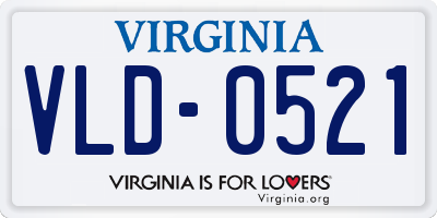 VA license plate VLD0521