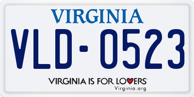 VA license plate VLD0523