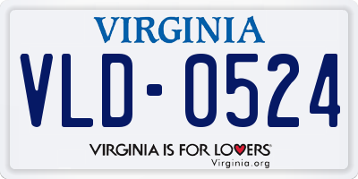 VA license plate VLD0524