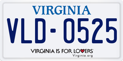VA license plate VLD0525