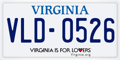VA license plate VLD0526
