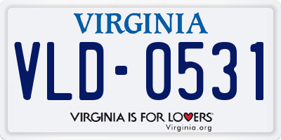 VA license plate VLD0531