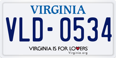 VA license plate VLD0534