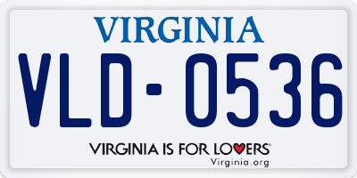 VA license plate VLD0536