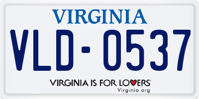 VA license plate VLD0537