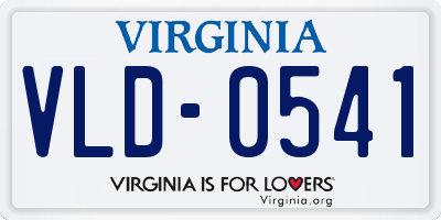 VA license plate VLD0541