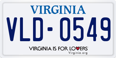 VA license plate VLD0549