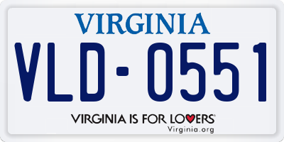 VA license plate VLD0551