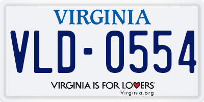VA license plate VLD0554