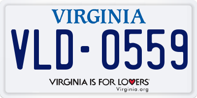 VA license plate VLD0559