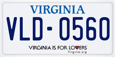 VA license plate VLD0560