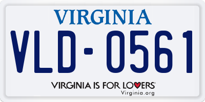VA license plate VLD0561