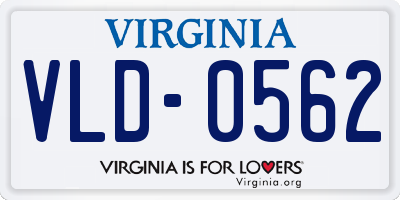VA license plate VLD0562