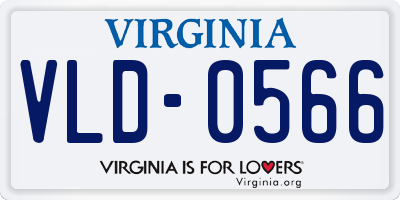 VA license plate VLD0566