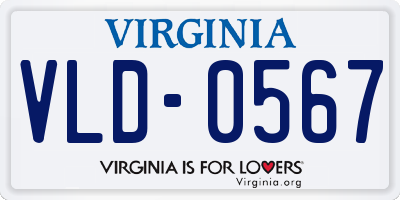 VA license plate VLD0567