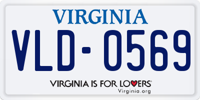 VA license plate VLD0569