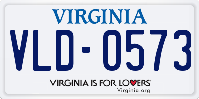 VA license plate VLD0573