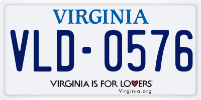 VA license plate VLD0576