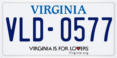 VA license plate VLD0577