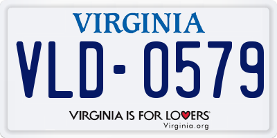 VA license plate VLD0579