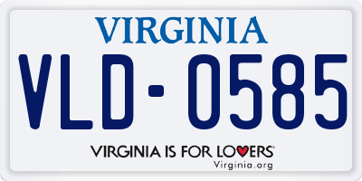 VA license plate VLD0585