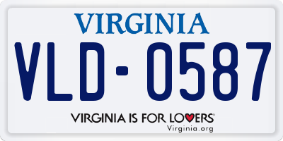 VA license plate VLD0587