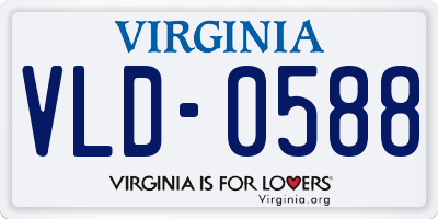 VA license plate VLD0588