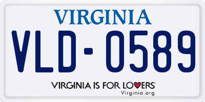 VA license plate VLD0589