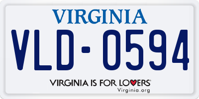 VA license plate VLD0594