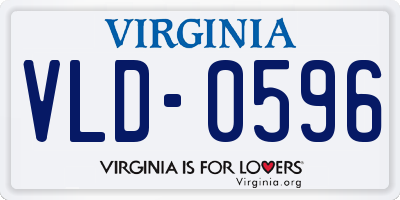 VA license plate VLD0596