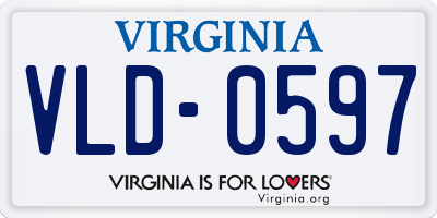 VA license plate VLD0597