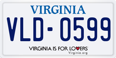 VA license plate VLD0599