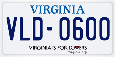 VA license plate VLD0600