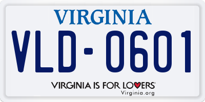 VA license plate VLD0601